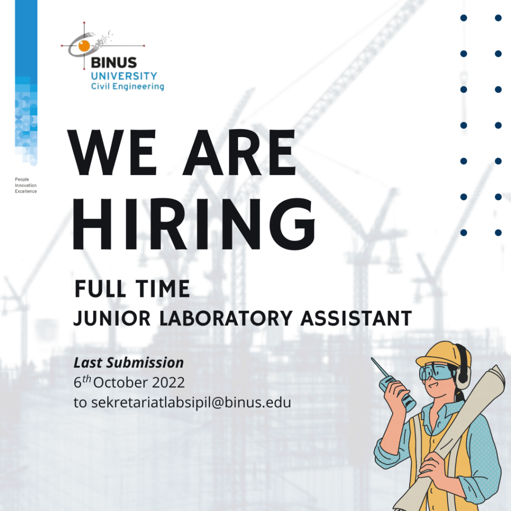 Open Recruitment For Junior Laboratory Assistant Civil Engineering Open Recruitment For Junior Laboratory Assistant Civil Engineering